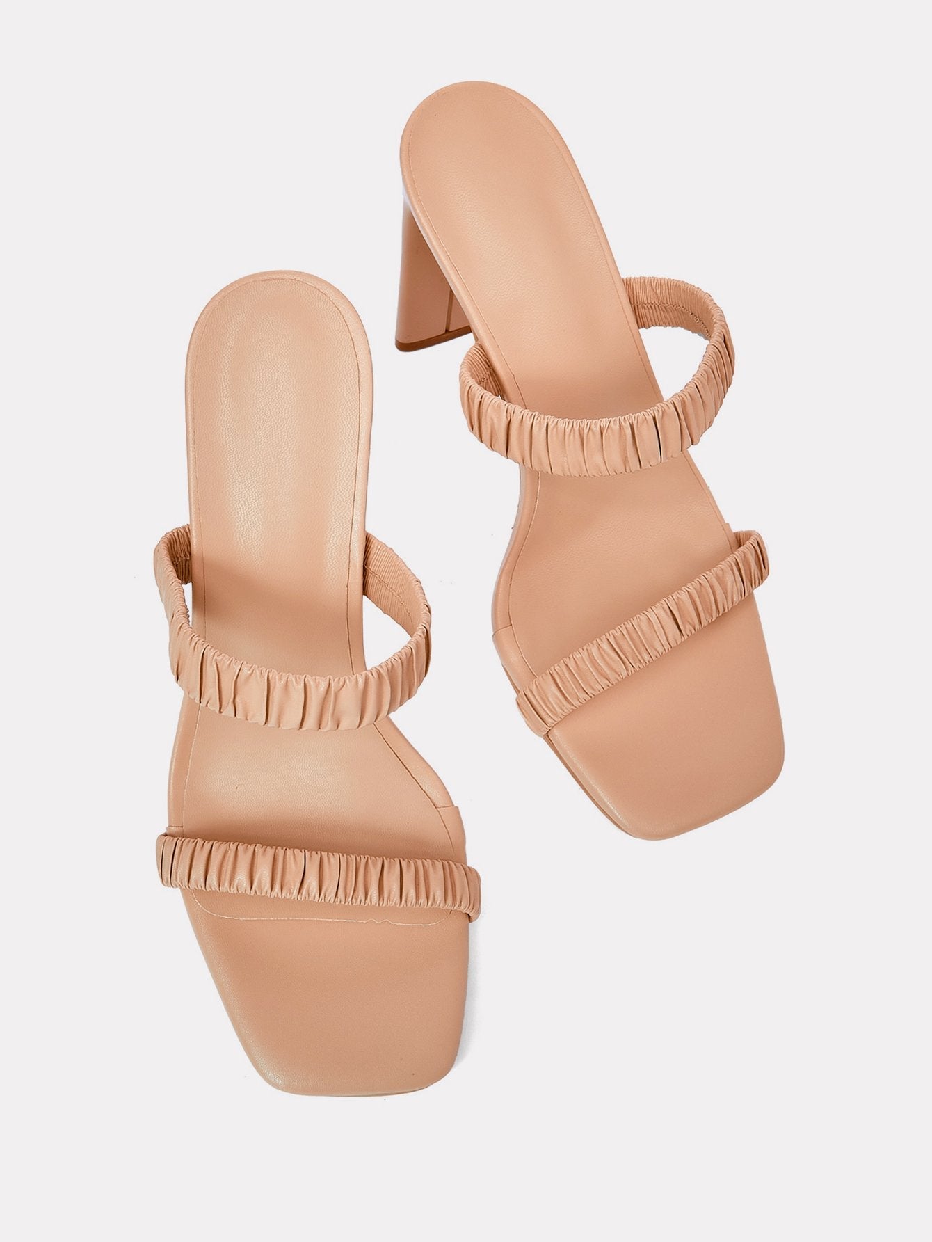 Two Ruched High-heeled Sandals Newgew
